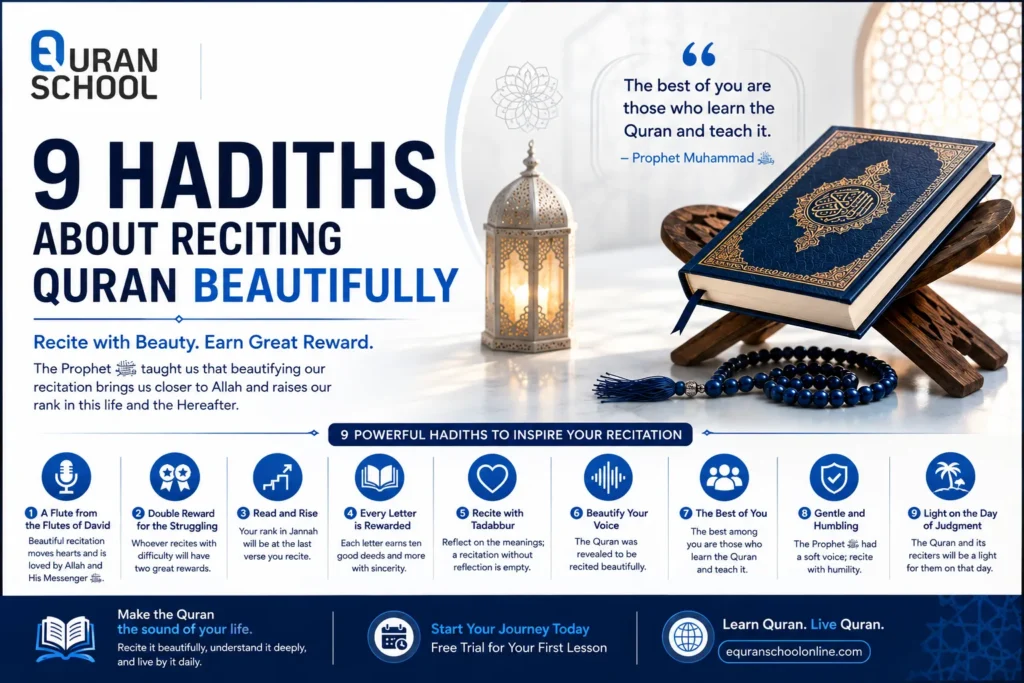 9 Hadiths About Reciting Quran Beautifully
