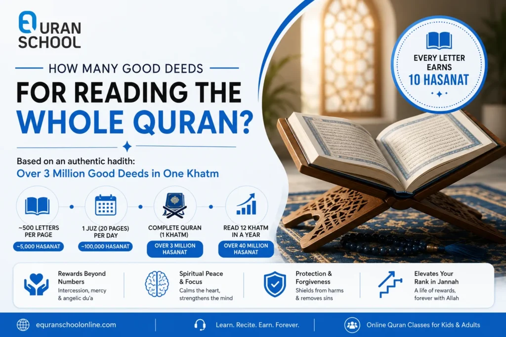How Many Good Deeds For Reading The Whole Quran?